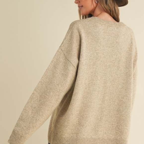 SIZE L! Cloud Ten!Cozy Beige Sweater with Cowboy Boot Design - Picture 2 of 10